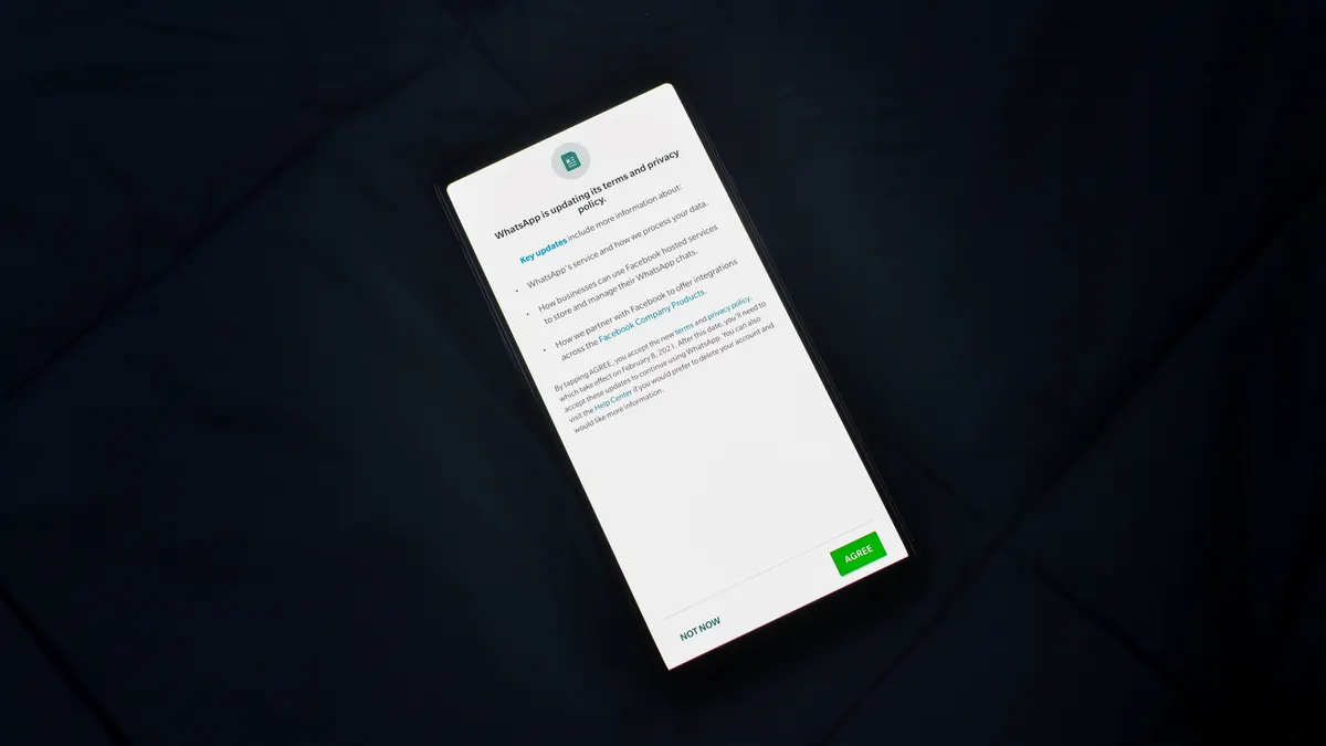 Phone showing a permission or consent screen